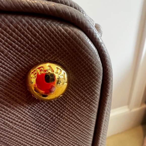 Prada Tan Satchel with Structured Shape and Gold Accents - Picture 5 of 12